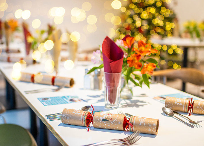 christmas decorations at trebah kitchen