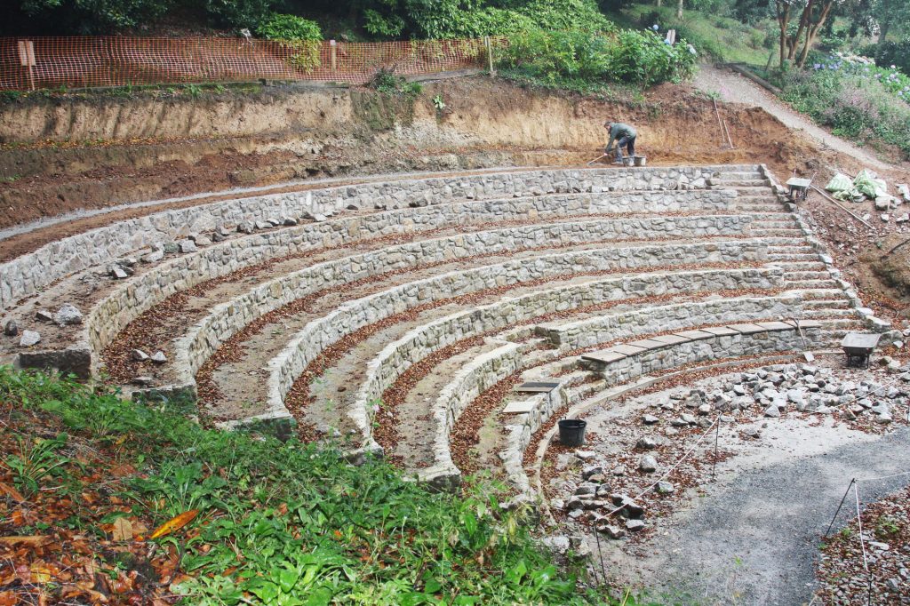 Staff working on the amphitheatre