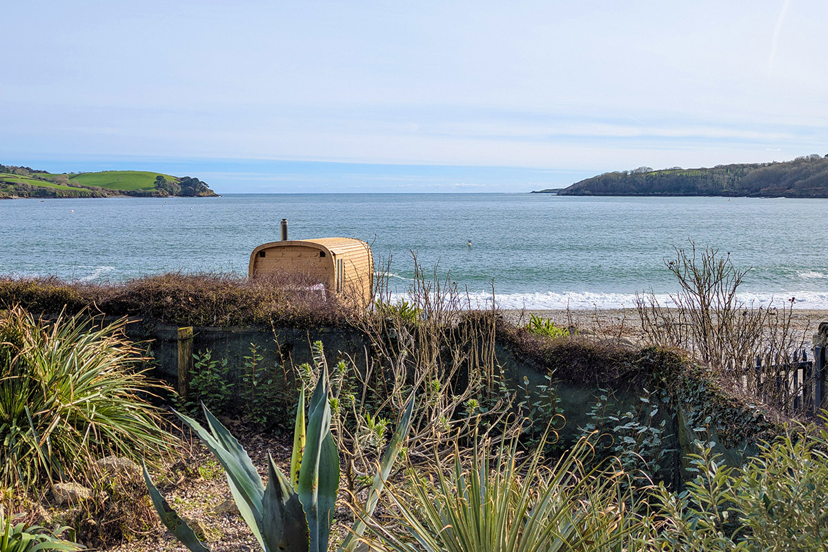 Sauna on Trebah beach