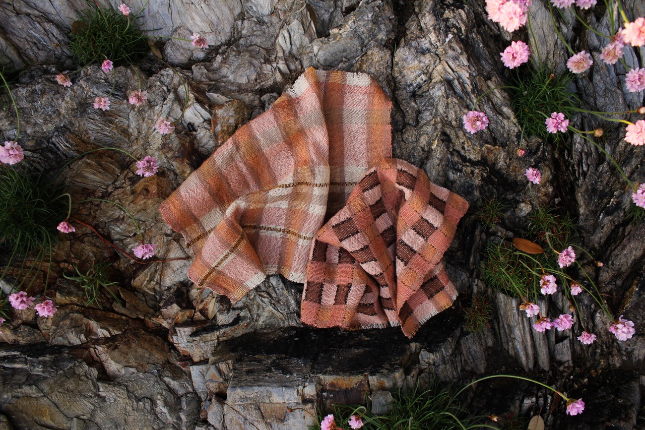 Woven textiles on a rock