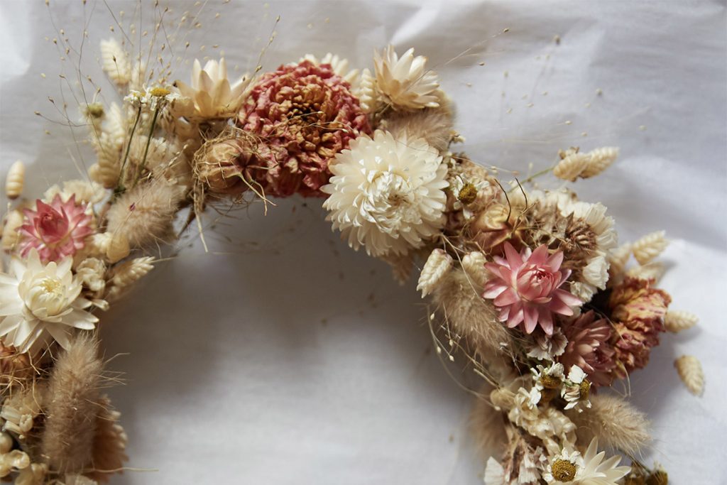 Dried flower wreath