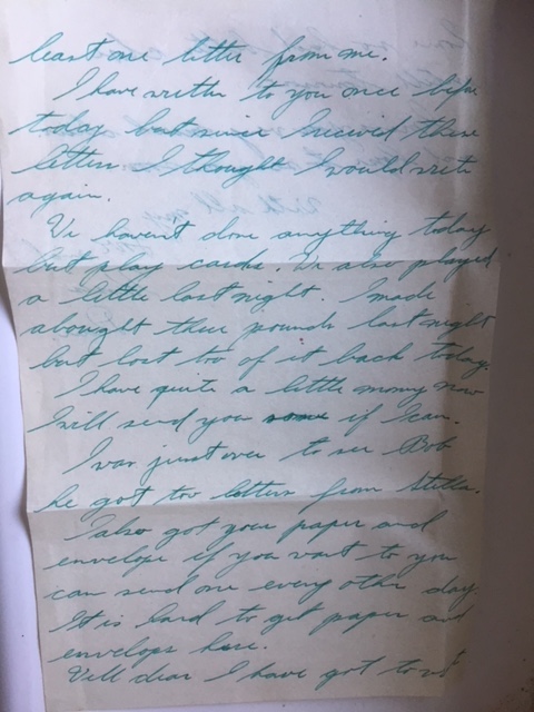 Handwritten letter from Daniel B. Craigue to wife Megan, page 2