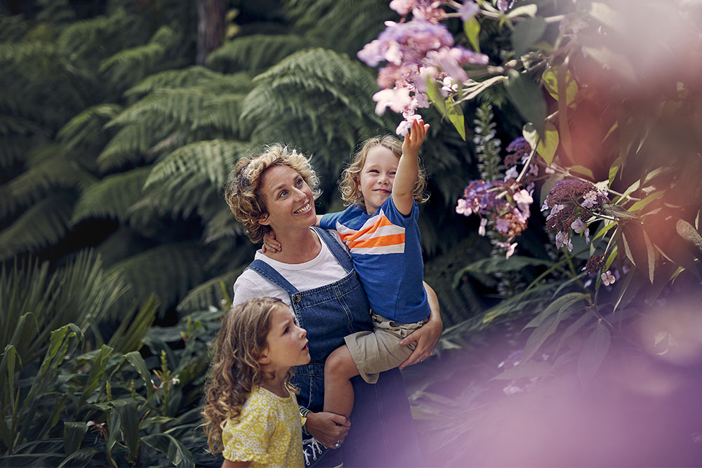 A family at Trebah Garden